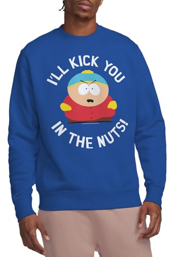 South Park Kick You In The Nuts Crew Sweatshirt, Royal Blue, Medium