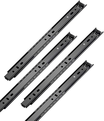 KjoiDWz Correderas for cajones de 4 Piezas, 16 Pulgadas, con cojinetes de Bolas, Kit de reparación de cajones for gabinetes de Cocina, Montaje Lateral