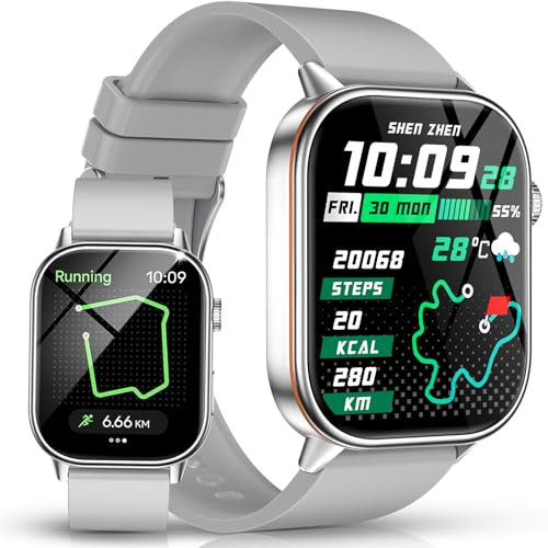 LOYEWAIER Smartwatch Damen Herren mit Telefonfunktion 2,01'' HD Fitnessuhr mit GPS Tracker Kompass Outdoor IP68 wasserdichte Sportuhr Schlafmonitor Herzfrequenz Smart Watch für Android iOS