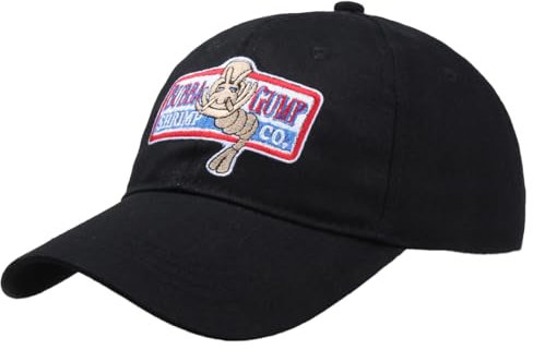 Himozoo Bubba Gump Baseball Cap Adjustable Shrimp Co. Embroidered Forest Gump Costume Hats (Black*)