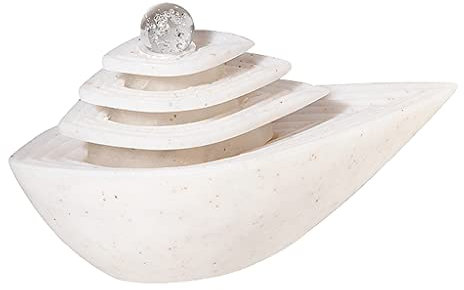 MEIZHITU Fontana Cascata Fontana dell'Acqua da Tavolo con Cascata Luminosa for Tavolo da Scrivania for Ufficio Casa Camera da Letto Rilassamento Decorazione Atmosfera Rilassante(B-White)