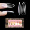 NOVO OVO L Natural Oval Nail Tip for Flat Nails, geformte Ballerina für gebogene Nägel, extra dicke lange künstliche Nägel, vollständige Abdeckung x 15 Größen, 450 Stück