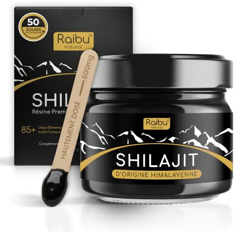 Shilajit Pure, Résine de Shilajit Himalaya - Natural, Riche en Acide Fulvique et Minéraux - Sans Additifs et Testé en Laboratoire - Authentique et Naturel 30g - Spatule Incluse