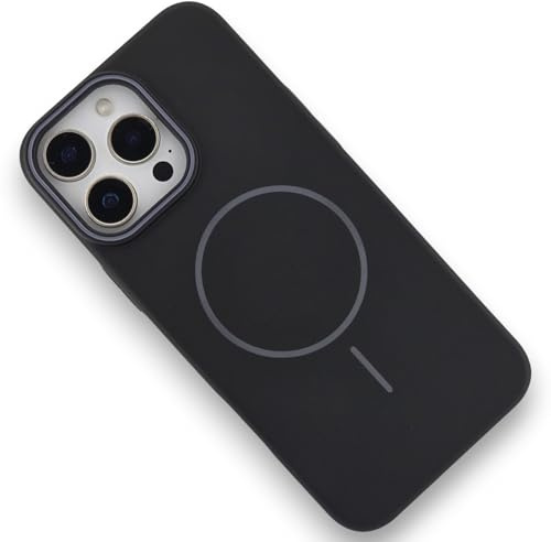 Ultra Slim Skin Phone Cover Compatible with iPhone 16 Pro, Hard PC Thin Phone Case, Durable Magnetic Anti Fingerprint Phone Cover, Magsafe Compatible (Black, iPhone 16 Pro)