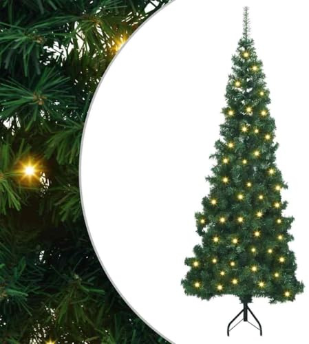 Sophrelle Albero di Natale Artificiale Angolare con 300 LED Verde 180 cm Verde,3397259
