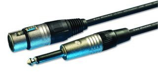 NEUTRIK JACK PLUG-XLR lead cable -3M Broadcast quality, mono 6.35mm(1/4) Jack plug to XLR plug male cable 3 meter