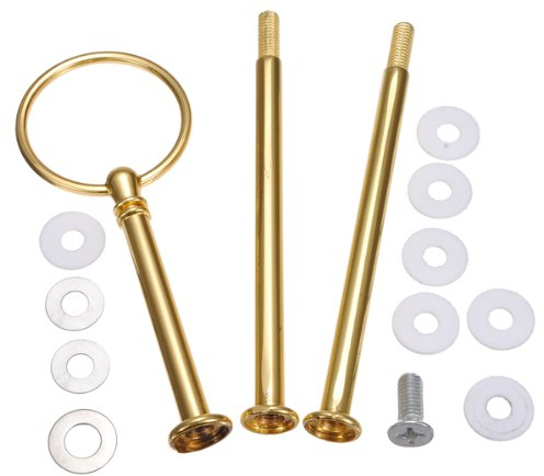 5pcs Cake Heavy Plate Stand Handle Fittings Round Hardware Rod 3 Tier 13,Golden