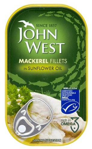 John West Mackerel Fillets in Sunflower Oil 10x125g
