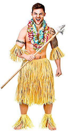 5pc Zulu Warrior Set / Authentic Raffia Stag Costume