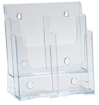 Azar Displays 252381 Two-Tier Four-Pocket Trifold Brochure Holder