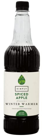 Simply Spiced Apple Winter Warmer Syrup, Vegan and Nut Free Flavoured Syrup for Hot Drinks (1 Litre)