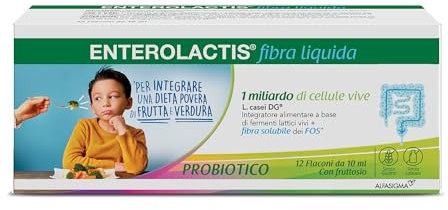 Enterolactis Fibra Liquida 12 flaconcini gusto limone: integrazione di fibre e probiotici