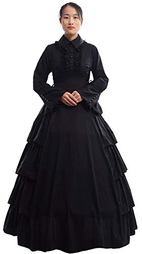 GRACEART Medieval Renaissance Victorian Gothic Ball Gown Dress for Women Vintage Long Cosplay Halloween Retro Cosutume