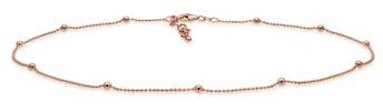 Elli Choker Kette Damen Silber 925 Rosé 18K Vergoldet Kugel Schmuck Geschenke für Frauen Halskette Mädchen Mama Freundin, Silberkette Länge 36 cm