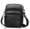 SPAHER Petit Sacoche Homme Bandouliere Cuir Veritable Pochettes Porté Travers Business Vintage Multifonctionnel Sacs à Main Voyage, Noir 001, 17
