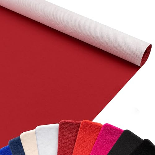 Primaflor Event- und Messeteppich Salsa | 200x300 cm | Dunkelrot | 5 mm | Messeteppich Meterware mit Gummirücken | Vlies Teppich | Nadelvlies Bodenbelag für Messe, Event und Publikumsverkehr