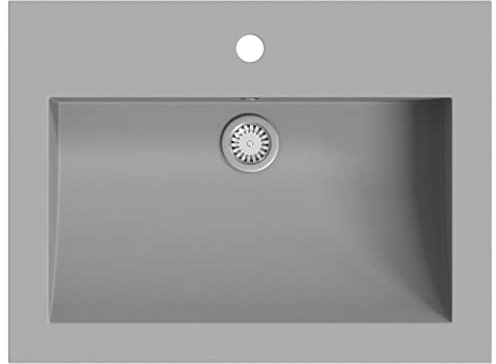 vidaXL Lavabo de Granito Gris 600x450x120 mm Mobiliario Cuarto de Baño Hogar