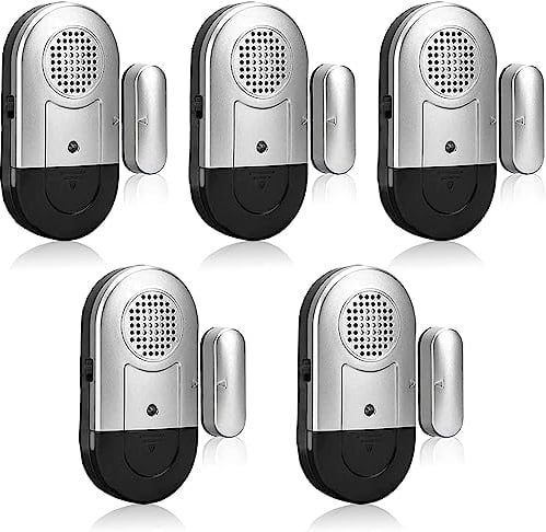 Daytech Détecteur Ouverture Porte,Alarme Fenetre,Alarme Porte et Fenetre Contre Le Cambriolage et Les Fugues d'enfants,Piles Remplaçables (Paquet de 5)