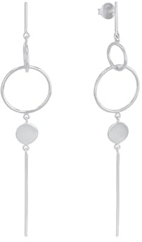 Amor Ohrhänger 925 Sterling Silber Damen Ohrschmuck, 8,8 cm, Silber, Kommt in Schmuck Geschenk Box, 2026235