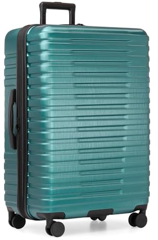U.S. Traveler Boren Hartschalenkoffer aus Polycarbonat, robust, mit 8 Spinner-Rollen, Aluminiumgriff, Blaugrün/EIN Hauch von Paradies (Trace of Paradise), Checked-Large 30-Inch