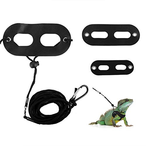 Petyoung 3Er Pack Verstellbares Reptiliengeschirr Eidechsenleine Bartagamenleine Gecko-Leine für Amphibien Und Andere Kleine Heimtiere
