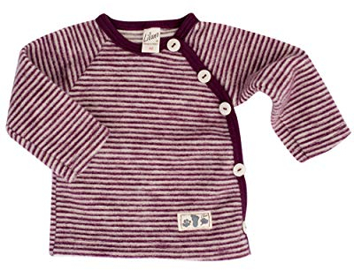 Lilano, Baby Wickel Pullover, 100% Wollfrottee Flausch (kbT) (50, Beere Geringelt)