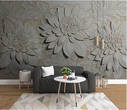 STROXTH WALLPAPER Papier Peint Panoramique Fleur Sur Mesure Soie Effet 3d Tropical Relief Pivoine Dorée Paysage Chinois Zen Nature Floral Chambre Enfant Adulte Salon Poster Geant Mural