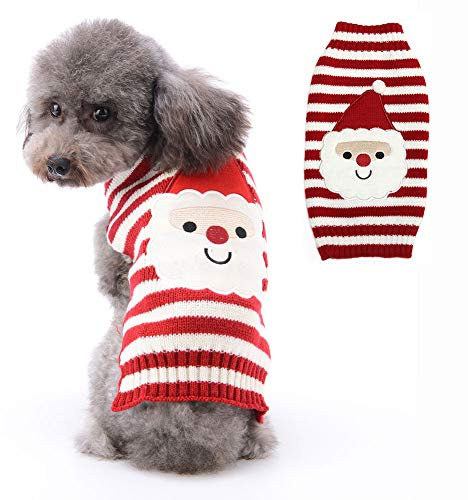 PETCARE Hundepullover Weihnachten Hund Rollkragenpullover Weihnachten Muster Strickwaren warme Haustier Pullover für Hundewelpen Party Puppy Geschenk für Hund