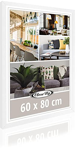 Close Up Bilderrahmen, Posterrahmen, Frame, 60 x 80cm, weiß, White - für großformatige Poster, PVC Scheibe