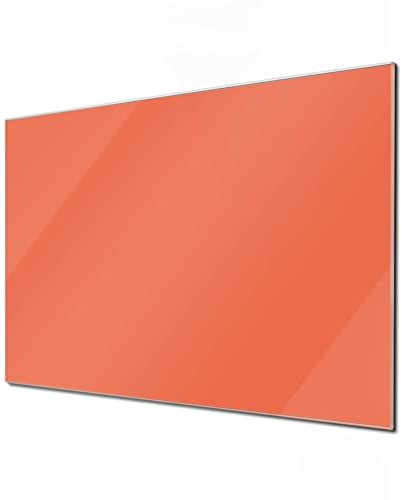 banjado Glas Magnettafel 120x80cm / Magnetwand Glas/Magnetpinnwand als Memoboard Glas/Pinnwand Magnettafel Küche, Büro, Kinderzimmer inkl. 4 Magnete & Montageset - Orange
