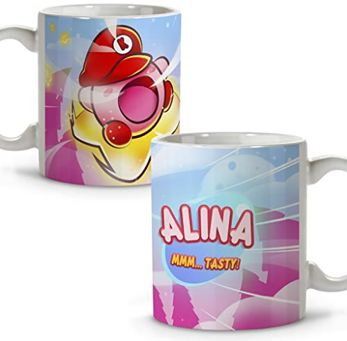 LolaPix Taza Kirby. Tazas personalizadas. Regalo friki. Tazas de cerámica originales con nombre. 330ml. Kirby