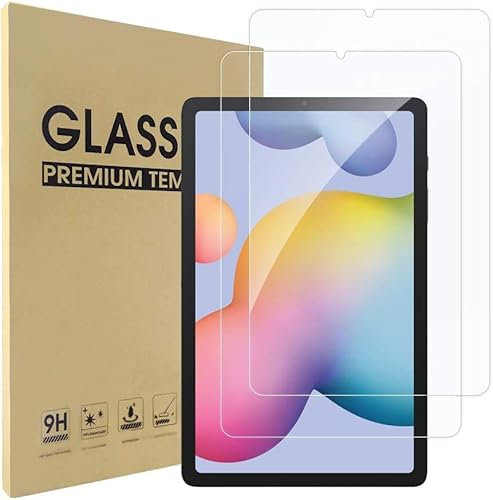 2 Pack Tempered glass screen protectors for Samsung Galaxy Tab S6 Lite 10.4 ((SM-P610 / SM-P615) and are transparent and 9H Hardness Bubble Free Tempered Glass Ultra Clear Anti Scratch Film
