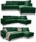 MIUFORM Ecksofa mit Schlaffunktion, Lofty Lilly Wohnlandschaft L-Form, Couch L Form Wohnladschaft mit Schlaffunktion Schlafcouch, Sofa Cord Metallfüße (Flaschengrün Rechts ausgerichtet)