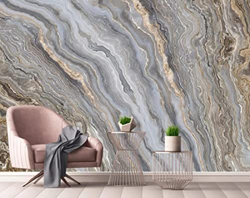Custom Ized Abstrakte Landschaft Steinmuster Gold Marmor Tapete Wohnzimmer Tv Sofa Studie Papel De Parede Tapeten Wohnkultur Fototapete 3D Effekt Wohnzimmer Schlafzimmer Kinderzimmer-400Cm×280Cm
