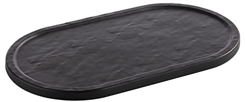 APS 85099 Tablett SLATE, Serviertablett, Melamin, schwarz, 28 x 15,5 x 1 cm, spülmaschinengeeignet