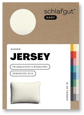 schlafgut Easy Jersey Kissenbezug 60x80 cm 100% Baumwolle, Yellow Light | Kopfkissenbezug, Kissenhülle, Gelb, Jersey, Ton-in-Ton Reißverschluss, bügelfrei, OEKO-TEX, atmungsaktiv