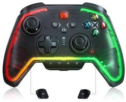 BIGBIG WON Wireless Switch Controllers, Bluetooth Wired PC Game Controller for Nintendo Switch, PC Windows, Android, IOS, Rainbow 2 Pro Controller Gamepad With 6-Axis Gyro/Vibration/Turbo/NFC/Wake-Up