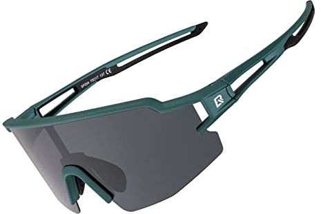 ROCKBROS Fahrradbrille Polarisierte Sonnenbrille Outdoor Sport UV400 Sportbrille Herren Damen Radfahren Grün