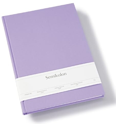Semikolon 370065 Notizbuch Classic A4 liniert - 176 Seiten, cremeweißes Papier - Lesezeichen - lilac silk lila