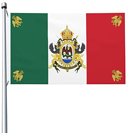 Drapeau du Mexique (1864-1867) Drapeaux 0,9 x 1,5 m Drapeau de décoration extérieure Bannière légère Accueil Drapeaux de fête Yard 3 x 5 drapeaux