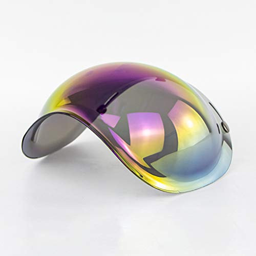 VBESTLIFE Offenes Helmvisier, Motorradhelm, Blasenvisier, Motorradhelm-Zubehör (Regenbogen)