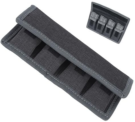 DSLR-Kamera-Batteriehalter-Beutel für AA, LP-E6 LP-E8 LP-E12 LP-E10 NP-FW50 EN-EL14 EN-EL15 NP-FW100 NP-W235 Akku, 4 Taschen