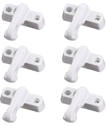 Pokinge 6 Stück T-Lock Kunststoff Stahl Fenster Türschloss, Anti-Diebstahl Sichere Home Pull Griff, Haushalt Kinder Sichere Schlösser, Schiebefenster Schloss, Haushalt T-Lock