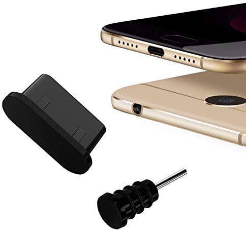 MOELECTRONIX USB 3.1 Type C dust cover suitable for Apple iPhone 15 15 Pro 15 Plus 15 Pro Max | Headphone protection cap dust plug Type C | Black