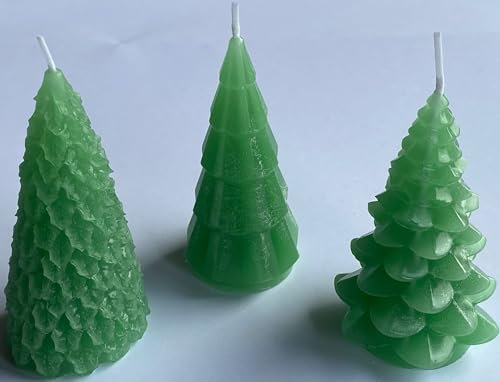 Kerze Tannenbaum Grün 3er Set