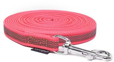 Mystique® Gummierte Schleppleine 12mm ohne Handschlaufe Standard Karabiner neon pink 15m