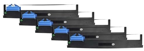 vhbw 5X Farbband Schriftband kompatibel mit Tally Dascom 5130 Nadeldrucker, Bondrucker - Schwarz