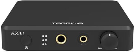 Topping A50III Amplificatore per cuffie, NFCA, Jack 6,35 mm, 4,4 mm bilanciato (nero)