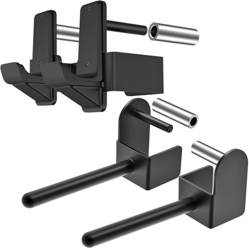 Kipika J-Hooks and Weight Plate Holder Set for 3 x 3 Power Rack with 5/8 or 1 Hole - Squat Rack Attachments for Strength Training and Weight Storage - Fits Standard 1-inch Weight Plates.