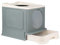 Maison de Toilette pour Chat,Bac à litière pour Chat Maison de Toilette fermé Pliable Double Porte battante et supérieure + Pelle + tiroir à litière Nettoyage Facile-48 * 39 * 34 cm-Gris